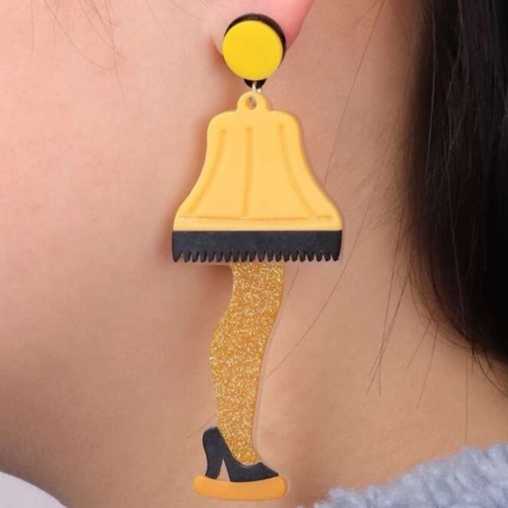 Acrylic Leg Lamp Earrings